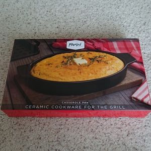 New in Box Parini Ceramic Cookware for the Grill Casserole Pan 14.8" x 8.5"
